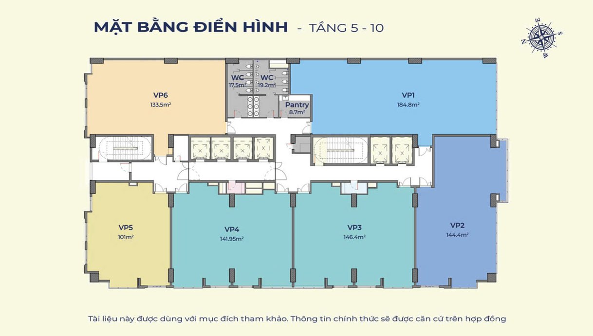 Mặt bằng tầng 5-10