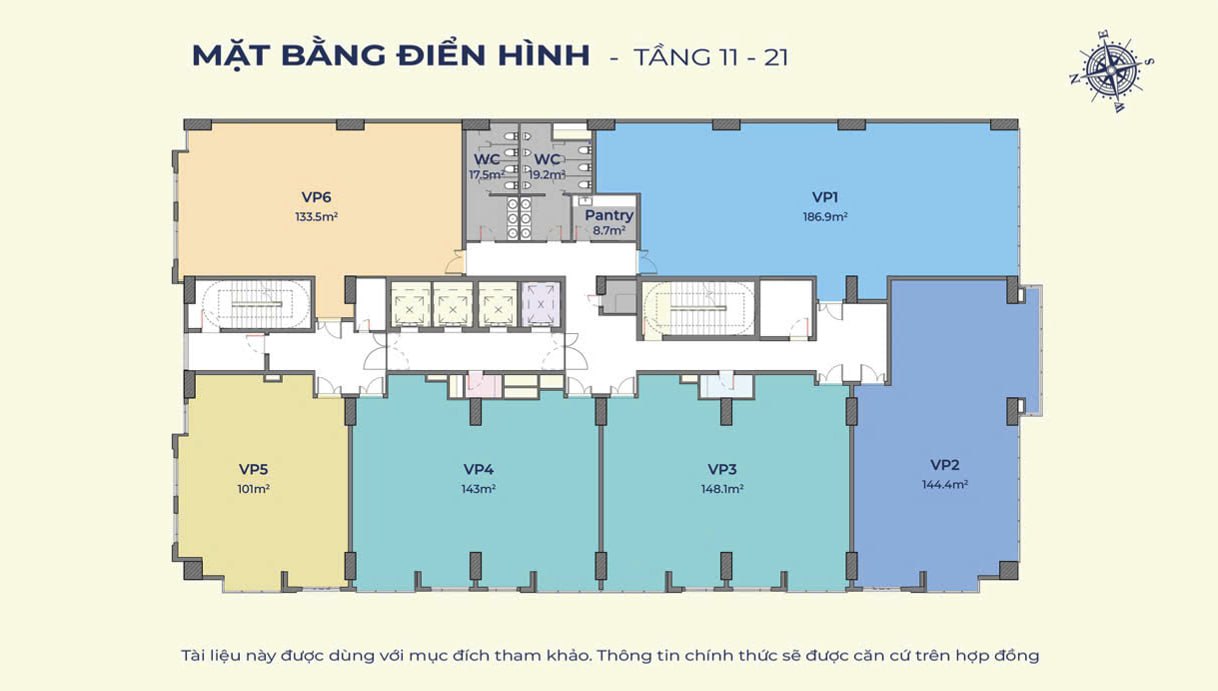 Mặt bằng tầng 10-21