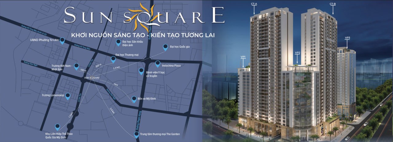 Tổng quan vị trí và phối cảnh Sun Square Office